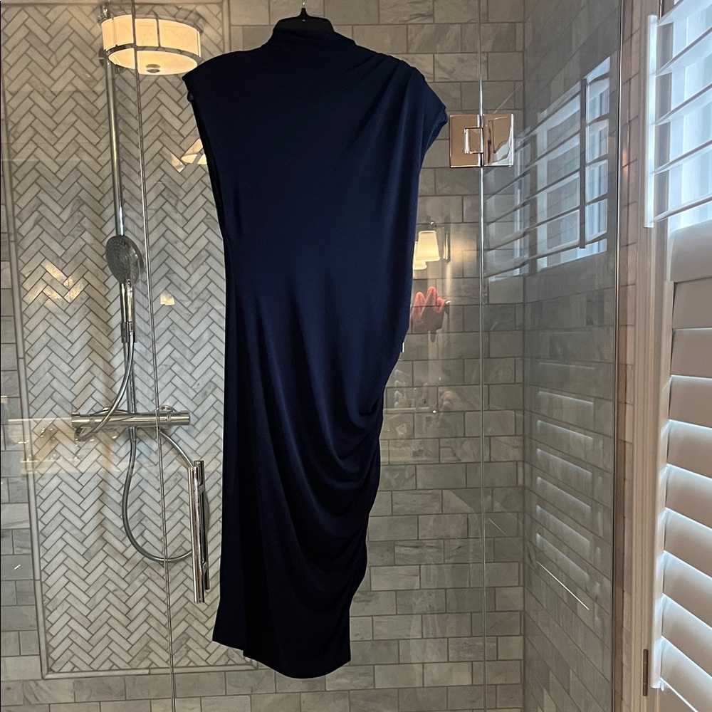 Alice + Olivia Asymmetrical Navy Dress
